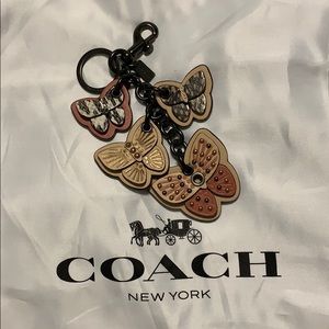 New Coach Pewter Butterfly key chain